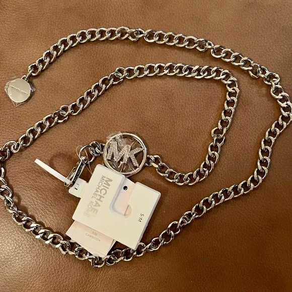 Michael Kors silver crystal Chain Belt S/M NWT - Picture 2 of 6